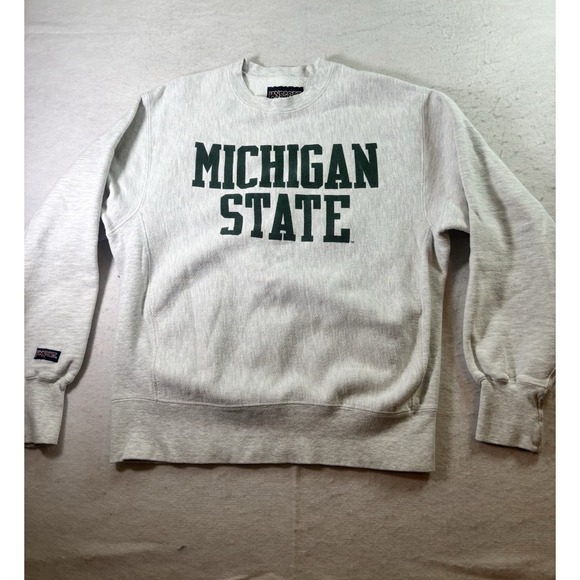 Jansport Tops - Vintage 90s Michigan State Pullover Jansport Large MSU Sweatshirt Gray
